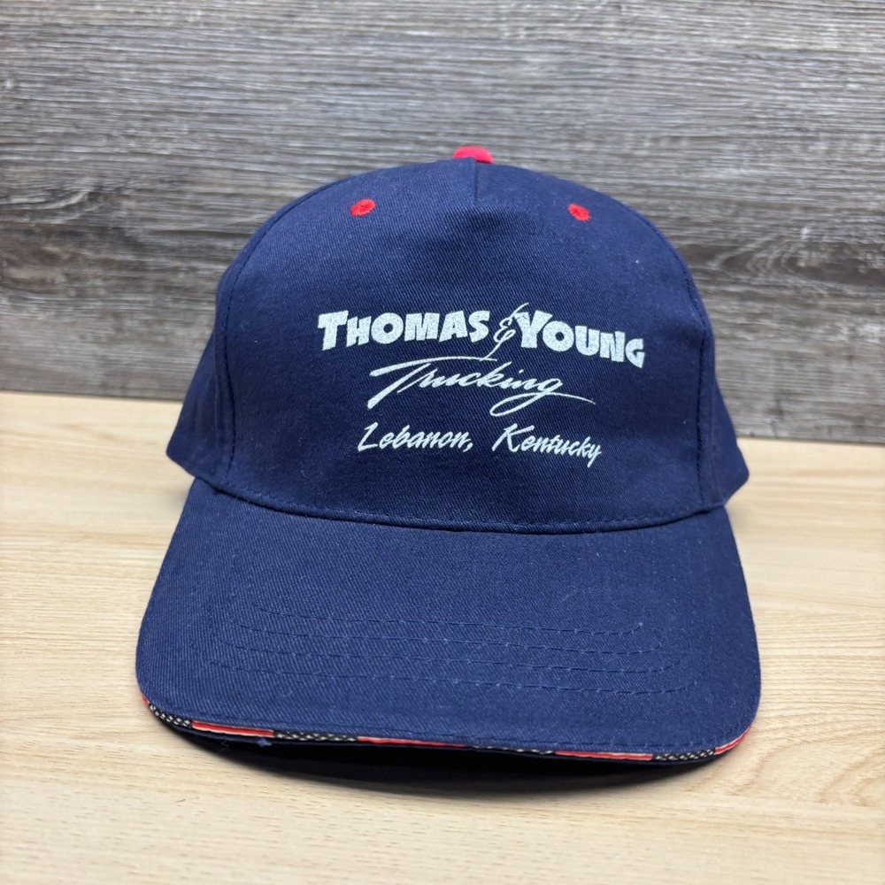 Thomas & Young Trucking Hat Cap Strap Back Blue Lebanon Kentucky Advertising
